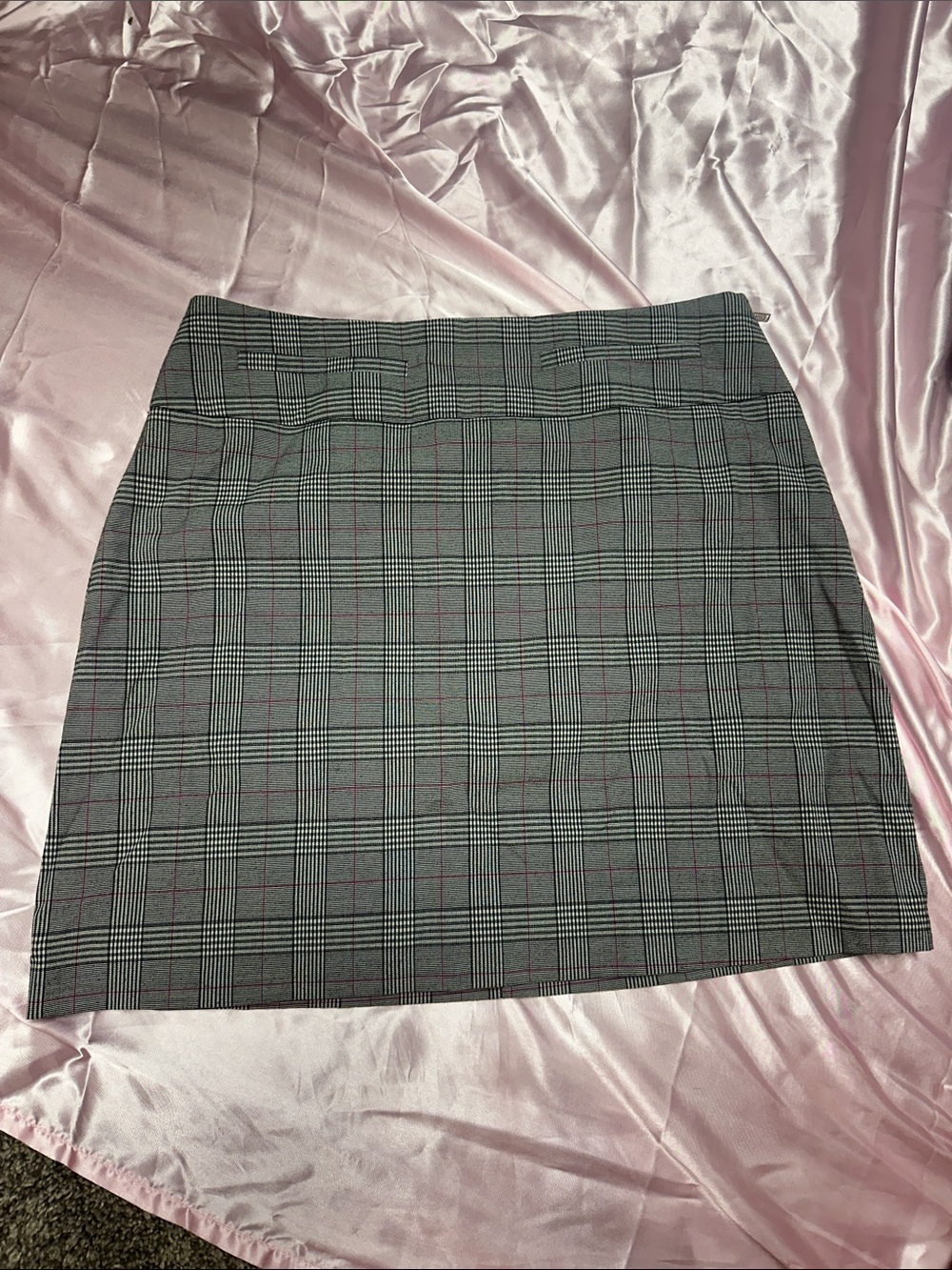 Candie's Gray Plaid Mini Skirt with Red Windowpane